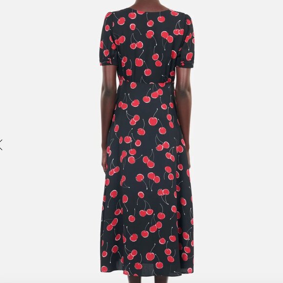 La Cerise Cherry Printed long dress with Buttoning - Picture 2 of 8